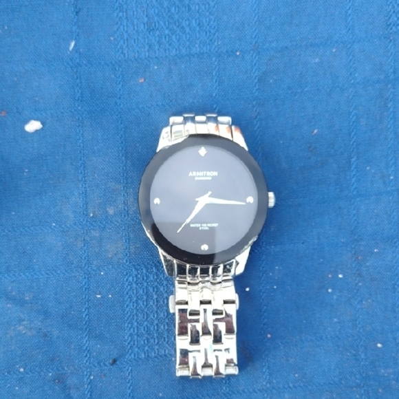 Armitron Diamond Silver and Black Watch NWOT - Picture 1 of 3